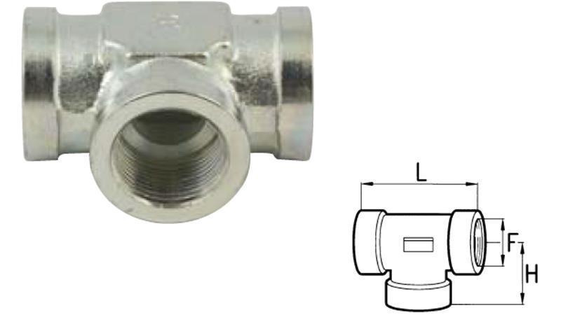 HYDRAULISK T STYKKE HUN-HUN 3/8