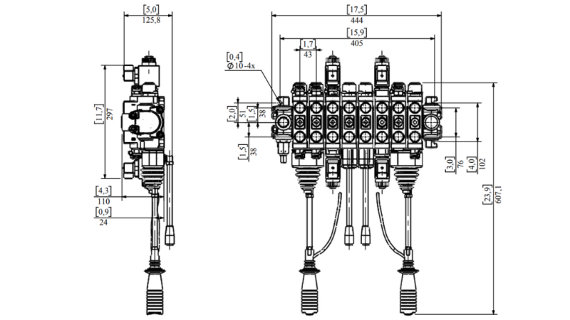 HIDRAULINIS VOŽTUVAS HIAB 8XPC70 + 2X JOYSTICK - ELEKTRINIS VALDYMAS 12V