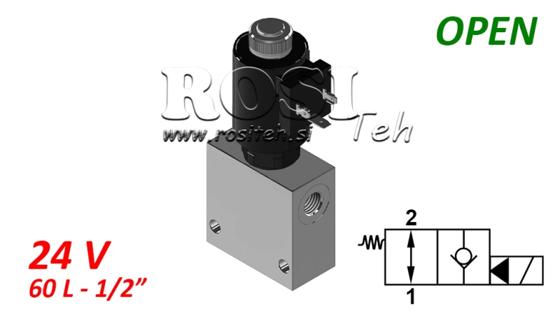 2-WAY VALVE 1/2 (NO) 24V - 60LIT