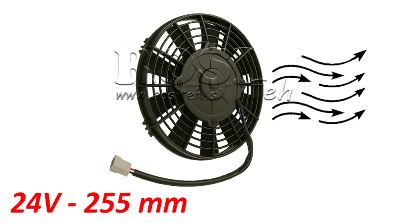 VENTILATOR AKSIALNI 255mm VLEČNI 24V