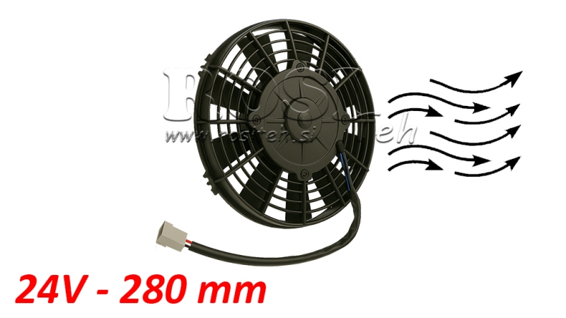 VENTILATOR AKSIALNI 280mm VLEČNI 24V