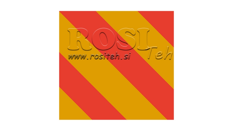 ALU WARNING SIGN FOR VEHICLES AND ATTACHMENTS DIM.423X423MM