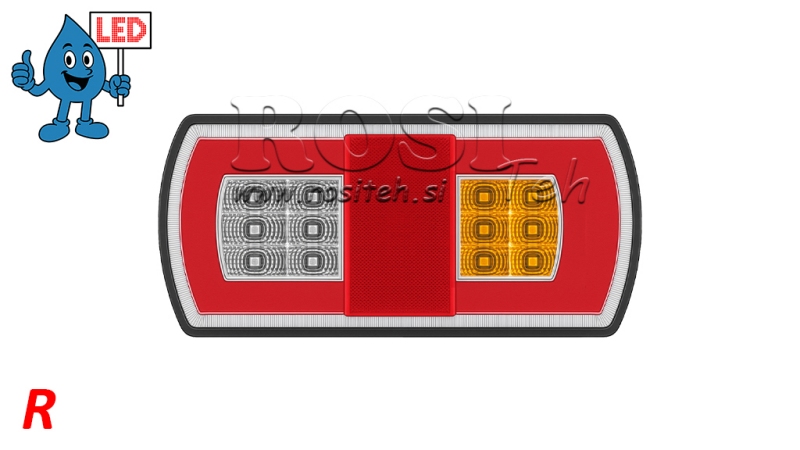 LED GALINIS ŠVIESOS ŽIBINTAS KOMBINUOTAS 12/24V DEŠINĖ