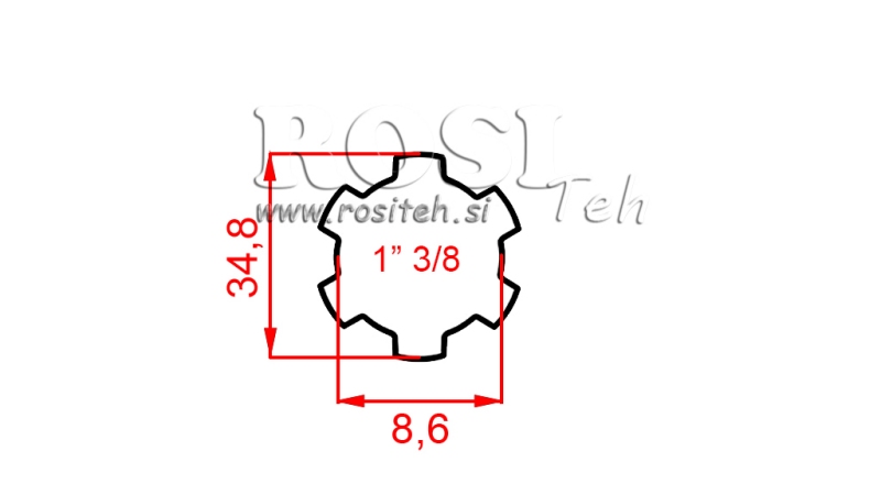 KARDANADAPTER 1-3/8 STANDARD (400 mm)