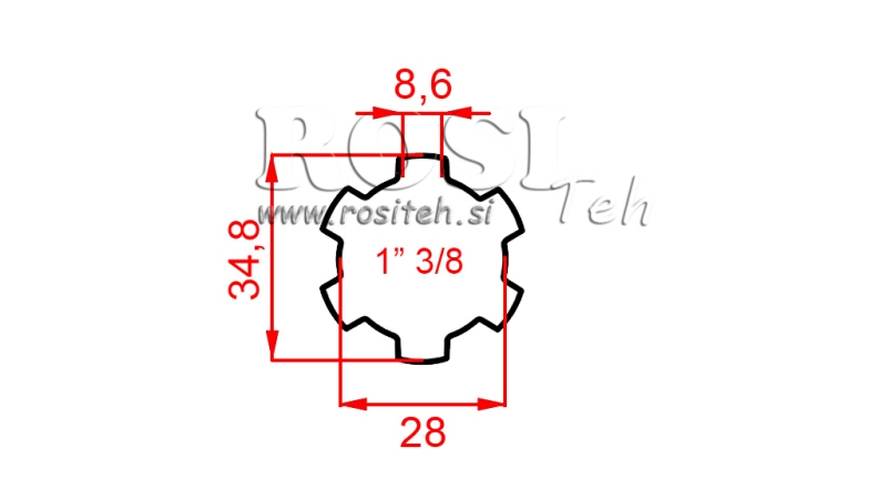 KARDANAKSEL SPLINET 1-3/8 (1000 mm)