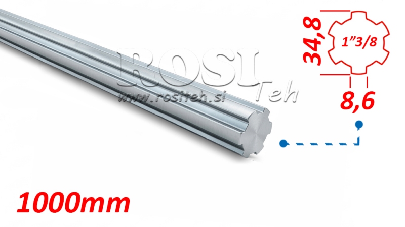 KARDANOVÝ HŘÍDEL DRÁŽKOVANÝ 1-3/8 (1000 mm)