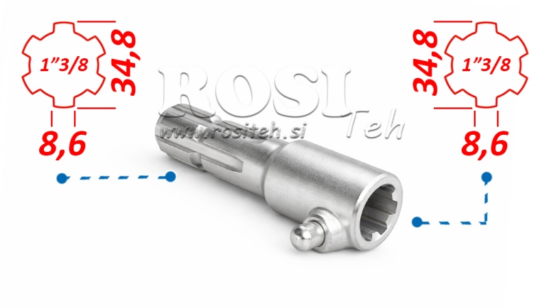 ADAPTADOR P.T.O. COM PINO de 1”3/8 a 1”3/8