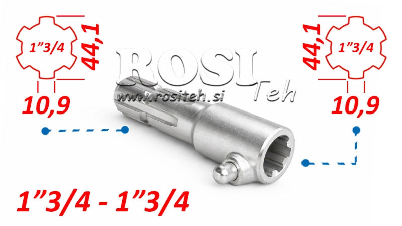 P.T.O. ADAPTERIS SU PINU nuo 1”3/4 iki 1”3/4