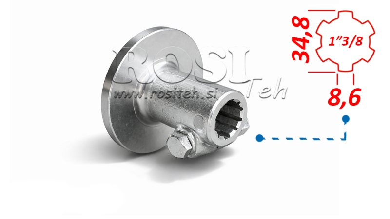 KARDÁN (TLT) ADAPTER 1”3/8 - KARIMA 120mm BISZTOSITÓVAL
