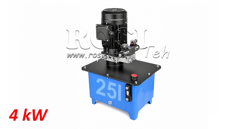 MINI HIDRAVLIČNI AGREGAT 380V AC (4 kW) - 8 cc - 12 lit/min - tank 25 lit