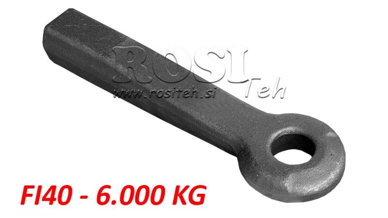 GANCHO DE REBOQUE FIXO FI40 50X50 L370 - 6000KG/1000KG