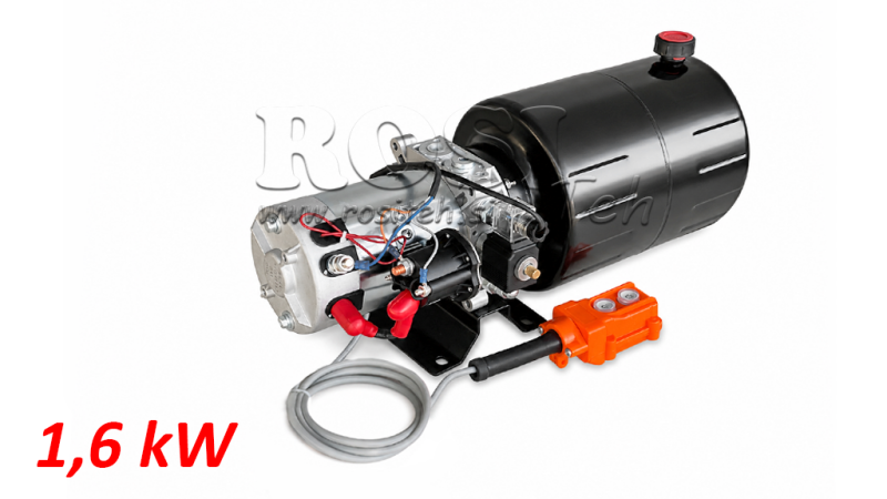 MINI HIDRAULINIS JĖGOS BLOKAS 12V DC - 1.6kW = 2.1cc - 8 litrų - vienfazis įrenginys (metalinis)