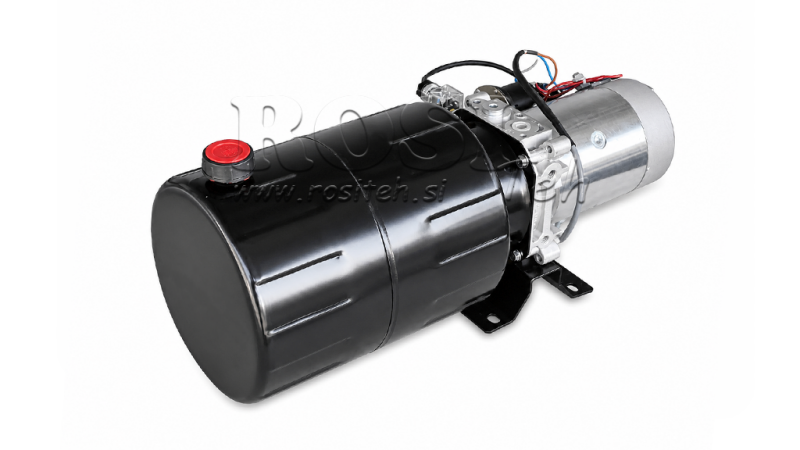 MINI HIDRAULINIS JĖGOS BLOKAS 12V DC - 1.6kW = 2.1cc - 8 litrų - vienfazis įrenginys (metalinis)