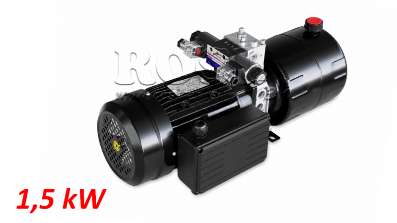 MINI HIDRAULINIS JĖGOS BLOKAS 230V AC (1.5 kW) - 5.8 cc - 8.2 lit/min - bakas 6 lit