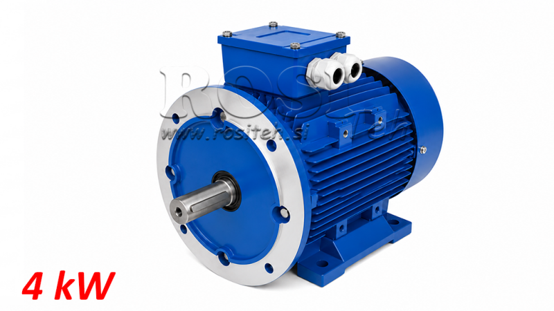 MOTOR ELÉCTRICO 4KW-MS100L3-4 4_1430RPM 3FASE PATAS+FLANGE-B3B5