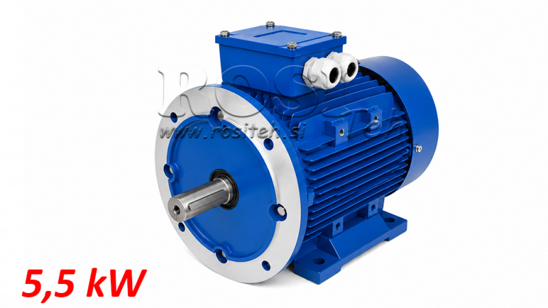 5.5KW-MOTOR ELÉCTRICO MS132S-4_1450RPM 3FASE PATAS+FLANGE-B3B5