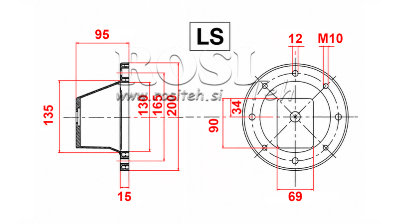 FLANGE HIDRÁULICO - BELL LS201 (EM0,55-1,5KW/GR1)