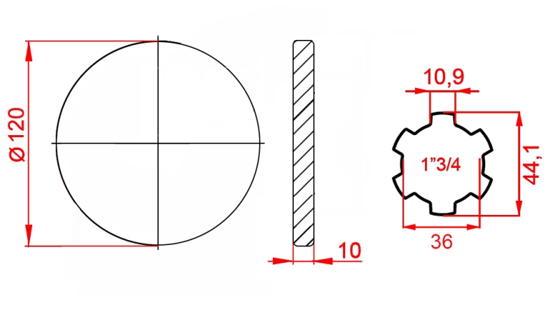 KARDANADAPTERI LAAIPALLA 1-3/4 (120 mm)