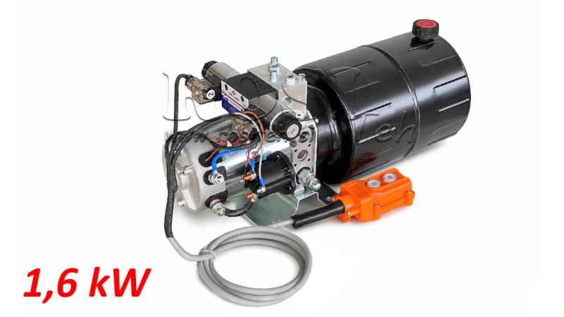 МИНИ ХИДРАВЛИЧЕН POWER-PACK 12V DC - 1.6kW = 2.1cc - 8 литра - двупосочна единица (метал)