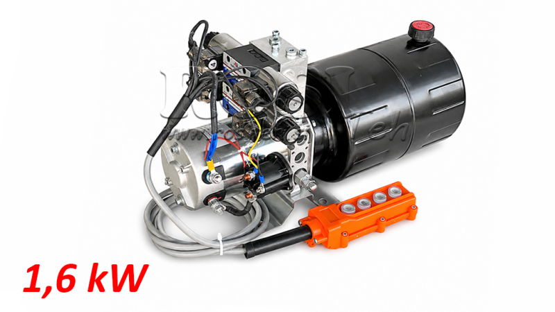 МИНИ ХИДРАВЛИЧЕН POWER-PACK 12V DC - 1.6kW = 2.1cc - 8 литра - 2x двупосочна единица (метал)