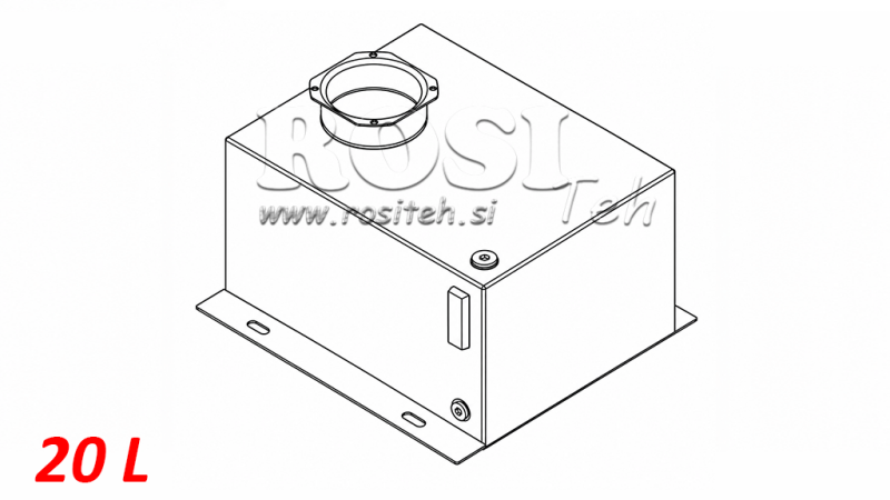 CAJA DE RESERVORIO METÁLICA PP 20 LITROS HORIZONTAL-VERICAL