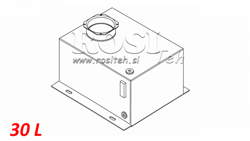 CAJA DE RESERVORIO METÁLICA PP 30 LITROS HORIZONTAL-VERICAL