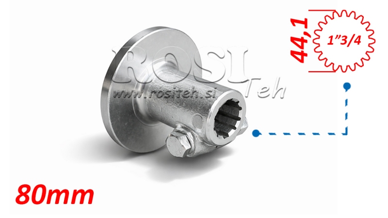 KARDANADAPTER MED FLANS OCH PINNE 1-3/4 (80 mm) (20 SPLINES)