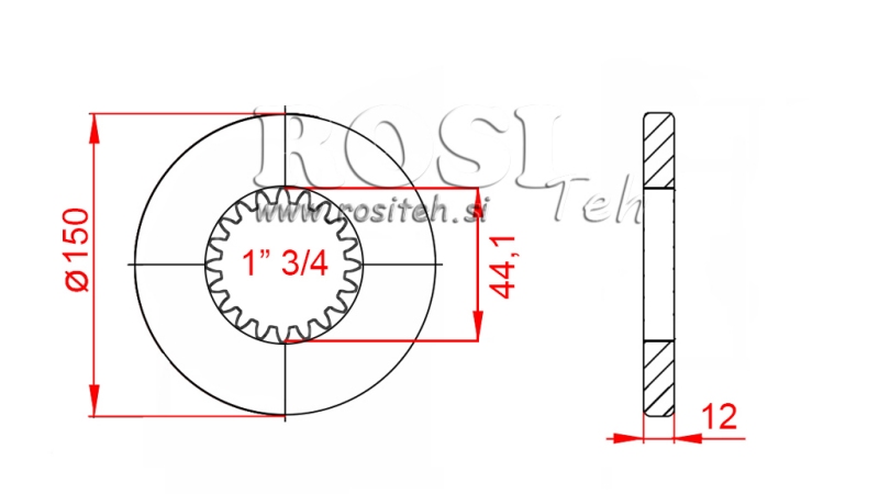 KARDANADAPTER MED FLANS OCH PINNE 1-3/4 (80 mm) (20 SPLINES)