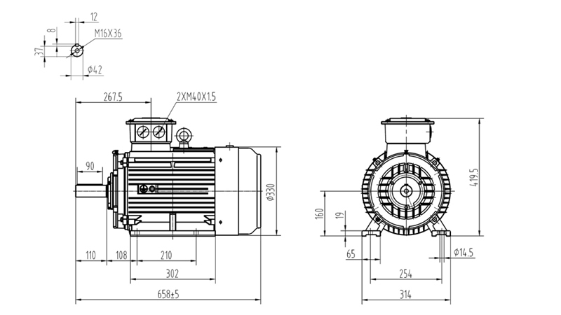 11KW-ELEKTRINIS VARIKLIS Y3 160M1-2_2930RPM 3FAZĖS KOJOS-B3
