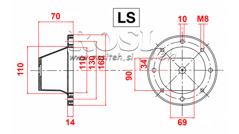 HIDRAULINIS FLANŠAS - SKAMBUTIS LS161 (EM0,25-0,37KW/GR1)
