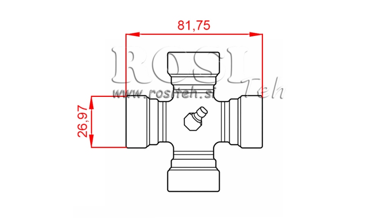 KRUIS F-26,97X81,75 VOOR ECO KARDANAS 910mm 30-75HP EN 890mm 30-75HP