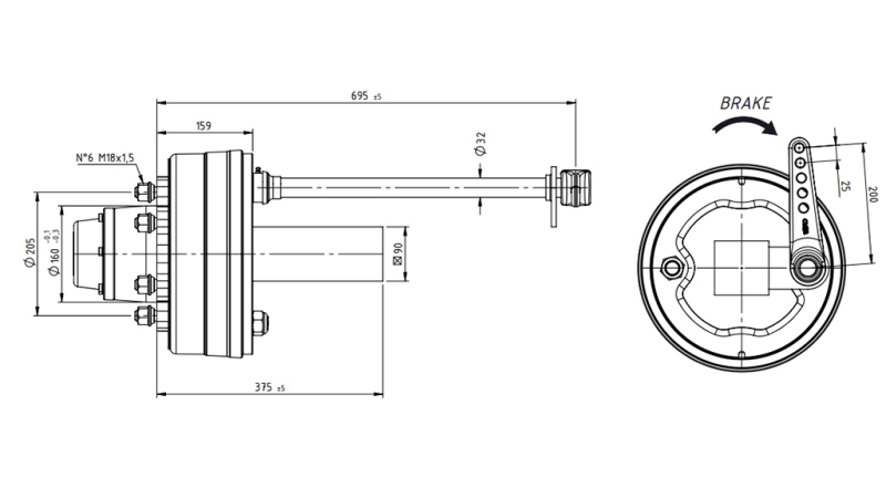 PUSIAKSE SU STABDŽIAIS 5.250 KG L.290 MM