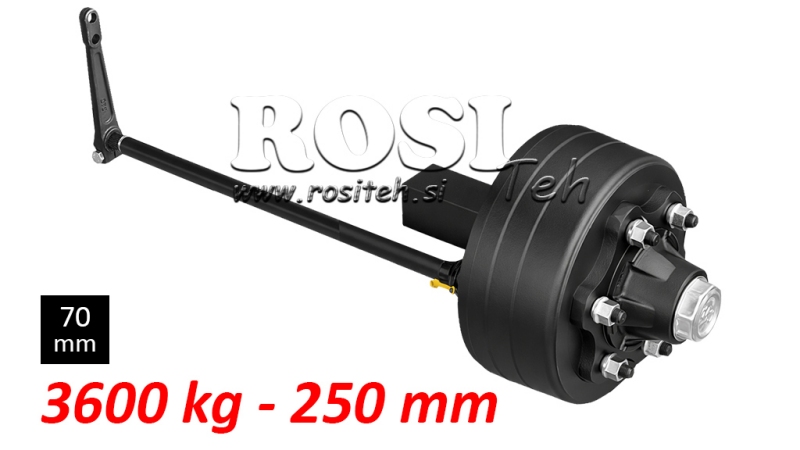 PUSIAŠIS SU STABDŽIAIS - 3600 kg (6 VARŽTAI) - 250 mm