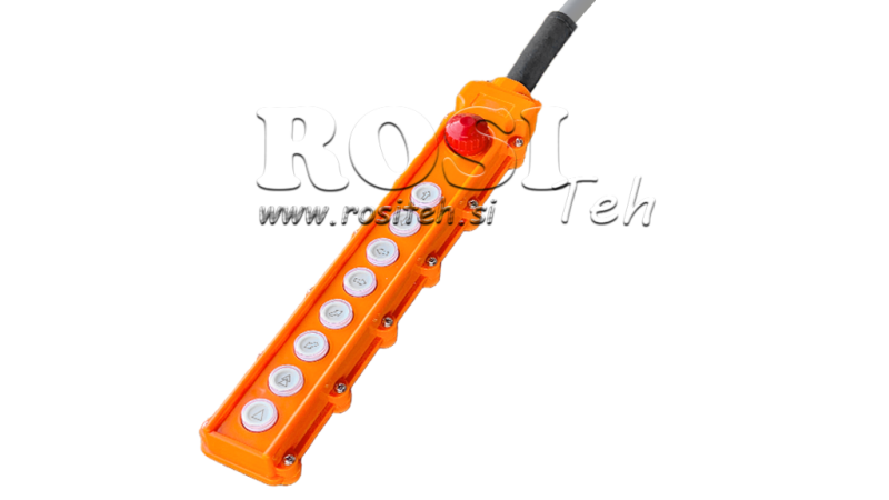 NUOTOLINIO VALDYMO PULTAS 8 MYGTUKŲ RINKINYS + AVARINIO IŠJUNGIMO JUNGTIKLIS SU KORPUSU IR KABELIU