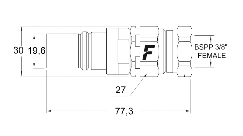 МЪЖКА БЪРЗА ВРЪЗКА ЗА MULTI-FASTER 3/8 ПОДВИЖНА ЧАСТ