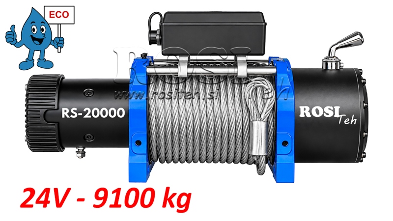 24 V ELEKTRINĖ GERVĖ RS-20000 - 9100 KG - PLIENINIS LYNAS - ECO