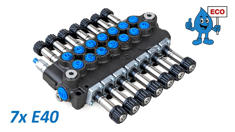 HIDRAULINIS ELEKTROMAGNETINIS VOŽTUVAS (BE RITĖIŲ) – 7 SEKCIJŲ SKIRSTYTUVAS 7xE40 ECO