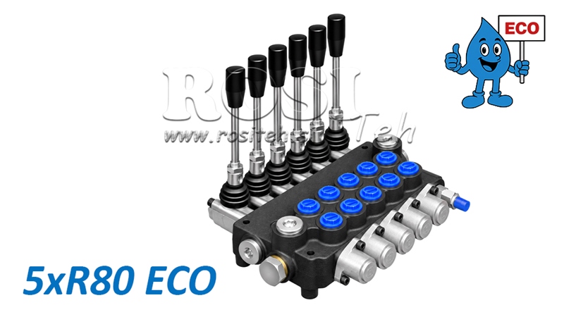 HIDRAULINIS RANKINIS VOŽTUVAS – 5 SEKCIJŲ SKIRSTYTUVAS 5xR80 ECO