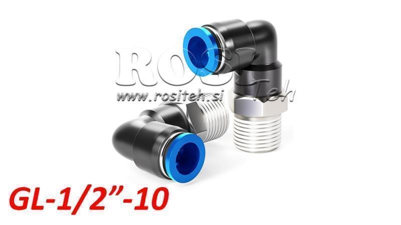 PNEUMATICKÝ ZÁSTRČKOVÝ UHOLNÝ SPOJ TPA S ZÁVITOM GL-012-10