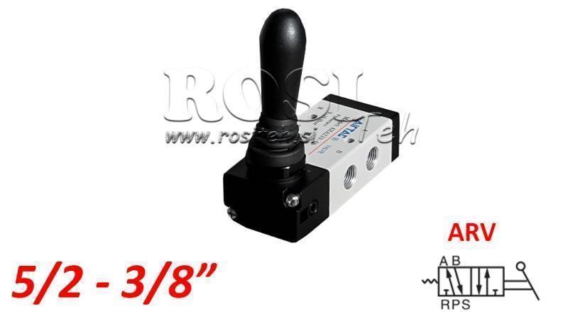 PNEUMATINIS RANKINIS VOŽTUVAS 5/2 3/8 PRT-0852-ARV SU GRĄŽTŲ