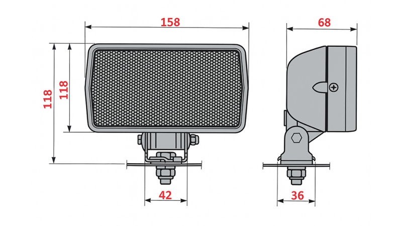 TRAUKTORIAUS DARBO ŽIBINTAS COBO HALOGENINIS