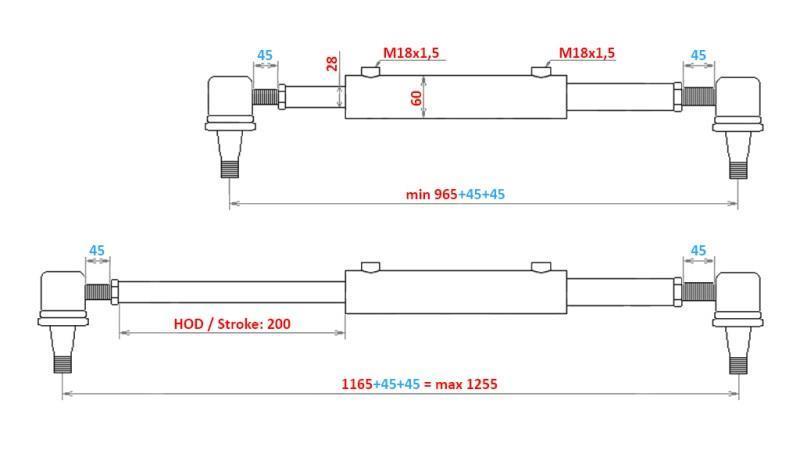 HIDRAULINIS VALDYMO CILINDRAS ZETOR