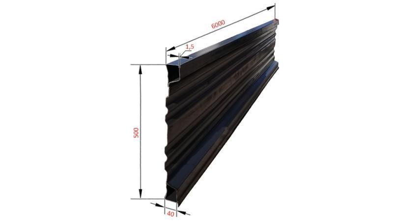 SIVUPANEELI KALTEVALLE KÄRRYLLE 6 METRIÄ - KORKEUS 500 mm