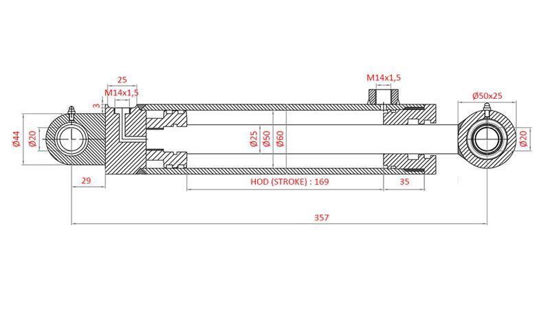 HIDRAULINIS VALDYMO CILINDRAS FIAT-NEW HOLLAND OEM-4997919, 4998944, 4998945, 5110840, 5125262