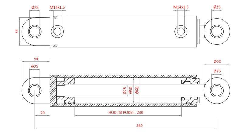 HIDRAULINIS VALDYMO CILINDRAS FIAT-NEW HOLLAND OEM-5198883