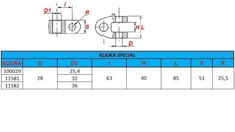 crochet spécial fi32 pour dispositif de traction catégorie 3