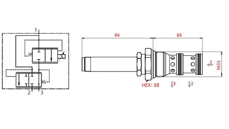 3 KELIŲ PROPORCINIS VOŽTUVAS M33 - 270bar - 80lit