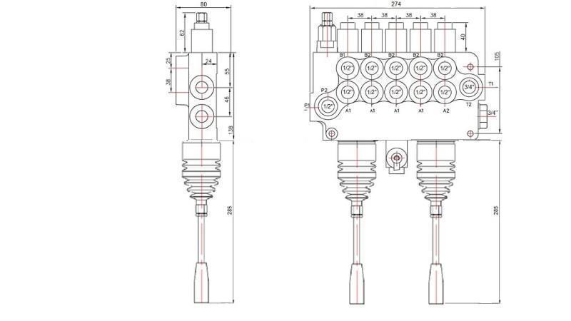 HID. VENTTIILI 5xP80   2x JOYSTICK