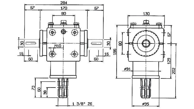 KAMPINIS PAVAROS PTO-R20T 1:2 (25HP-18kW)