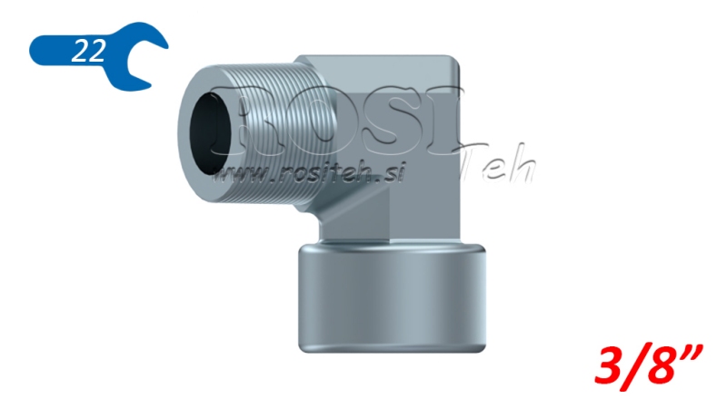 HYDRAULISCHER ANSCHLUSS KNIE 90° MÄNNLICH-WEIBLICH 3/8